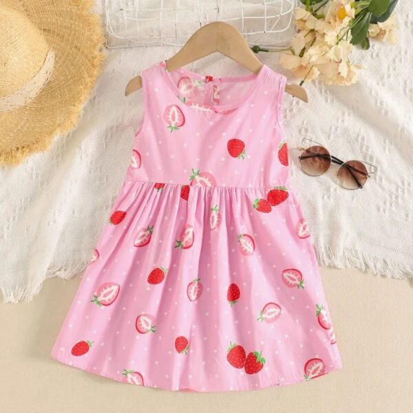 Baby Girls Cotton Frock | Mint Green Cartoon Animal Print | Soft Summer Wear Sleeveless Dress